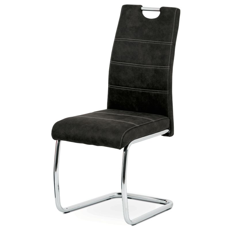 Jedálenská stolička, čierna, látka, HC-483 BK3