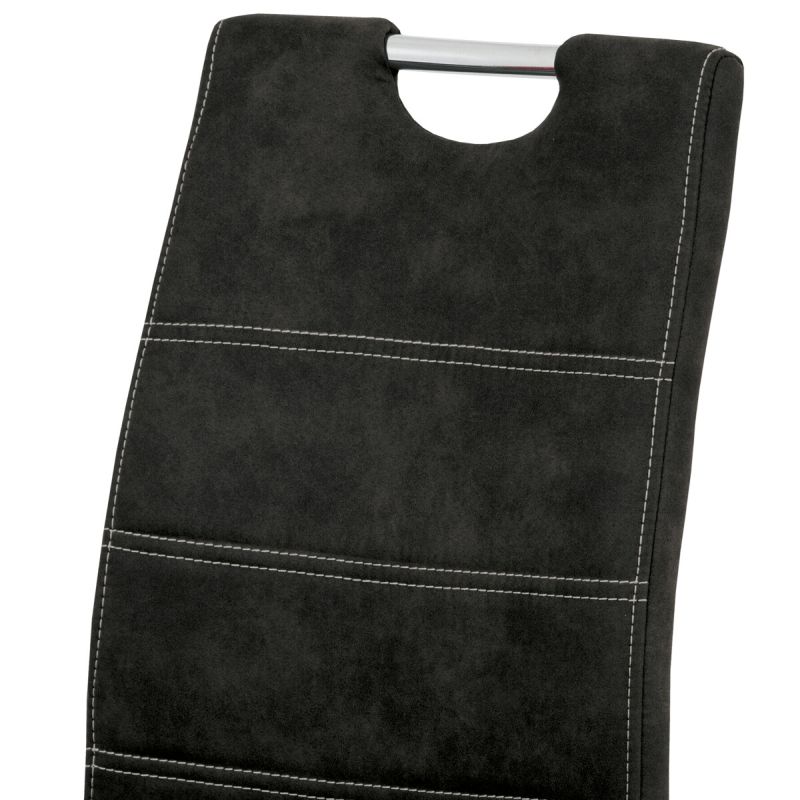 Jedálenská stolička, čierna, látka, HC-483 BK3