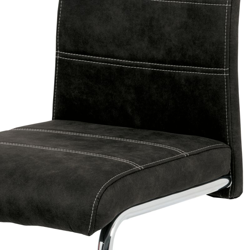 Jedálenská stolička, čierna, látka, HC-483 BK3