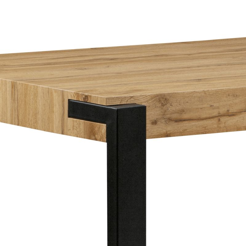 Jedálenský stôl 140x88cm, MDF, kov, divoký dub, HT-725 OAK