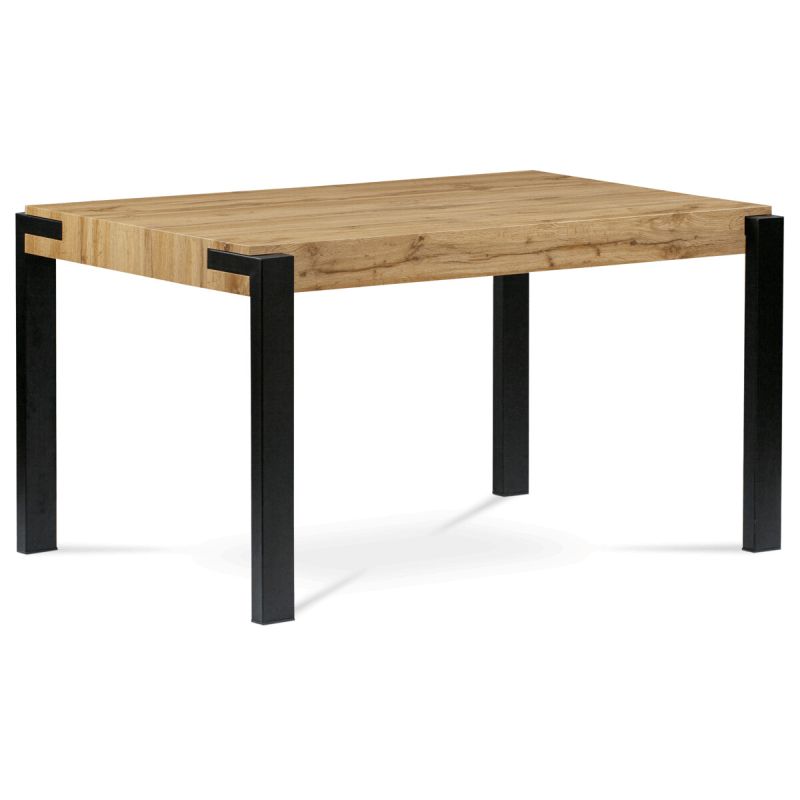 Jedálenský stôl 140x88cm, MDF, kov, divoký dub, HT-725 OAK