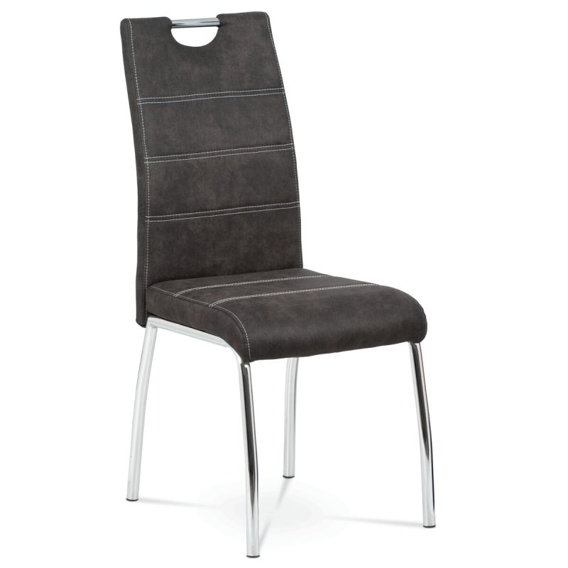 Jedálenská stolička, sivá, vintage, látka, HC-486 GREY3