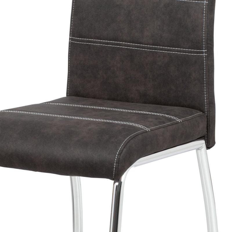 Jedálenská stolička, sivá, vintage, látka, HC-486 GREY3