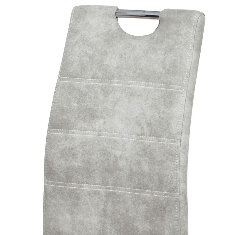 Jedálenská stolička, strieborná, vintage, látka, HC-486 SIL3