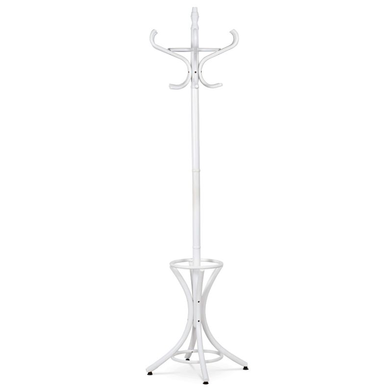 Stojanový vešiak, 185cm, masív, biely, F-2059 WT