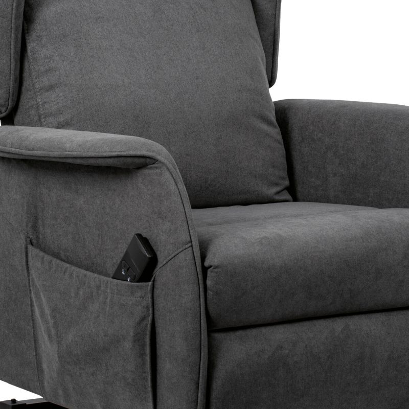 Elektrické polohovacie kreslo sivé, TV-1190 GREY2, relaxačné