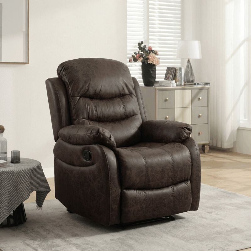 Polohovacie kreslo hnedé vintage látka, TV-4086 BR