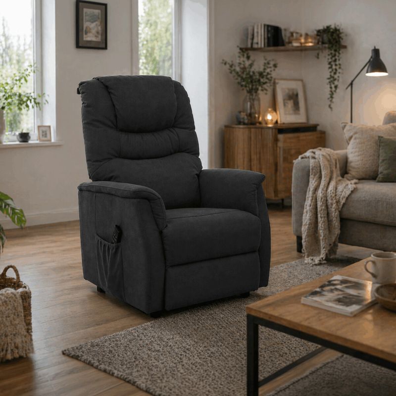 Polohovacie kreslo, elektrické, látka, sivá, 140 kg, TV-1171 GREY2