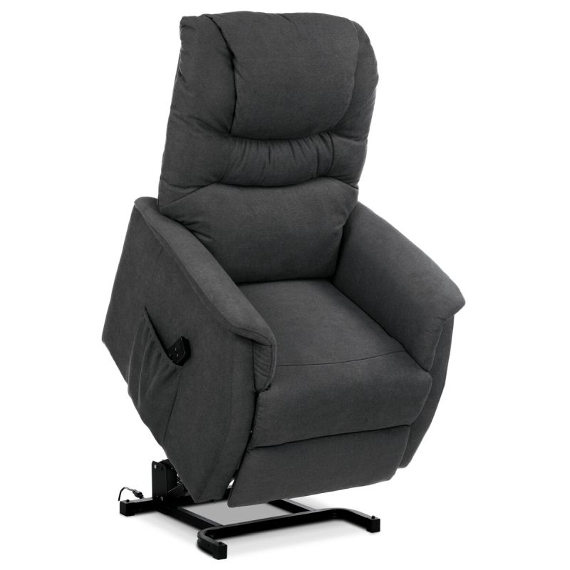 Polohovacie kreslo, elektrické, látka, sivá, 140 kg, TV-1171 GREY2
