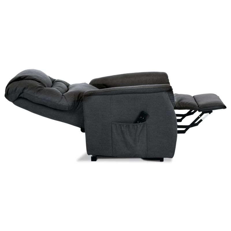 Polohovacie kreslo, elektrické, látka, sivá, 140 kg, TV-1171 GREY2