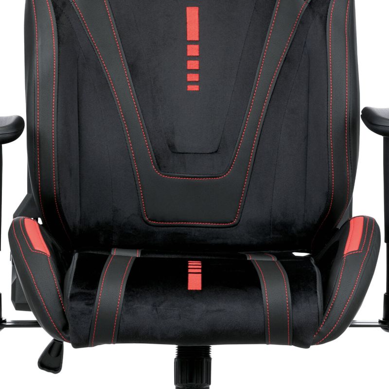 Herné kreslo, čierna, látka, 130 kg, KA-F07 RED