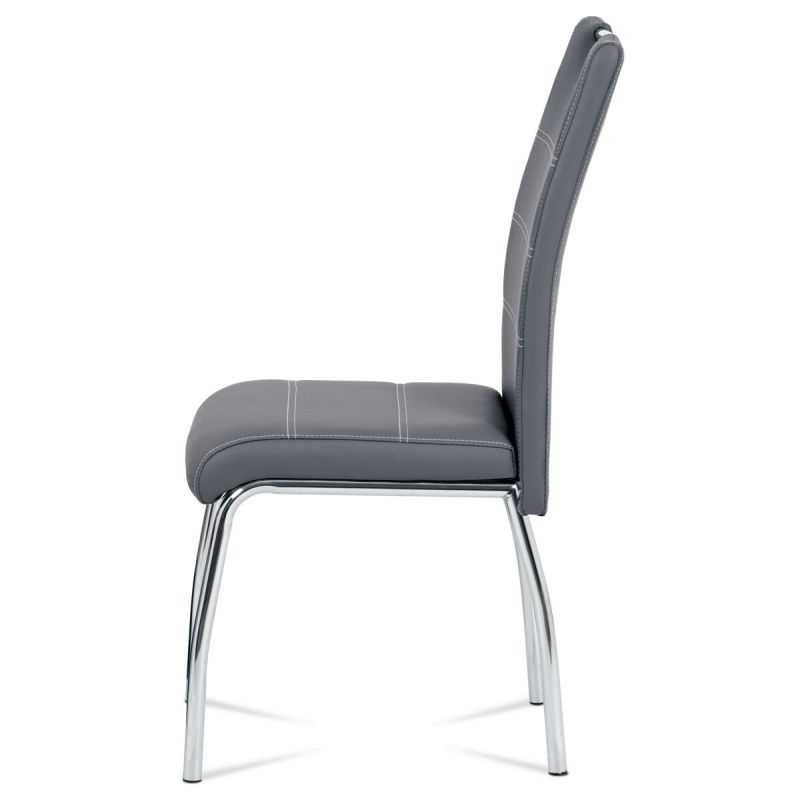 Jedálenská stolička, sivá, ekokoža, HC-484 GREY
