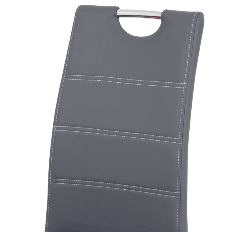 Jedálenská stolička, sivá, ekokoža, HC-484 GREY
