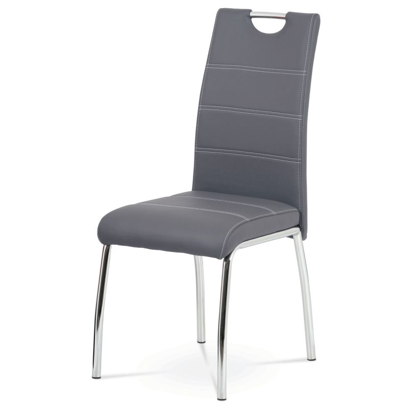 Jedálenská stolička, sivá, ekokoža, HC-484 GREY
