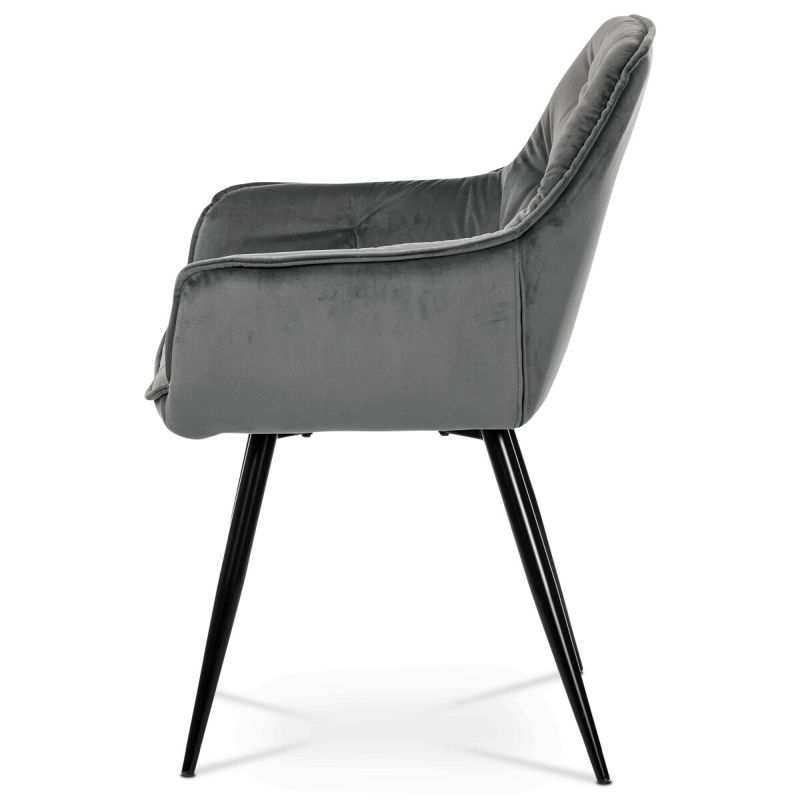 Jedálenská stolička, sivá, zamatová látka, DCH-421 GREY4