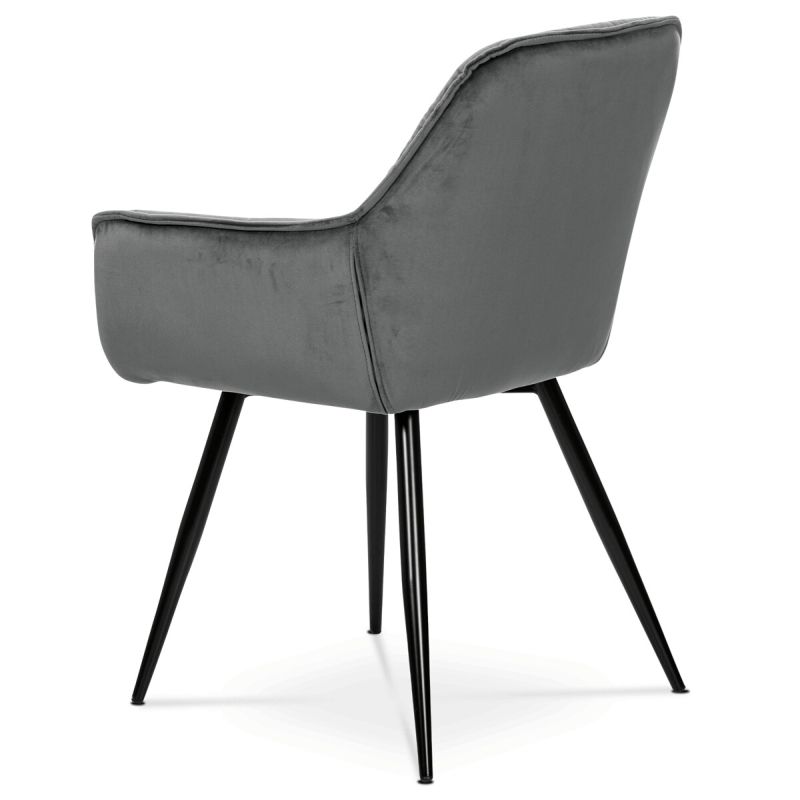Jedálenská stolička, sivá, zamatová látka, DCH-421 GREY4