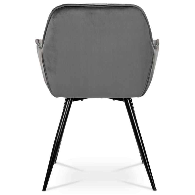 Jedálenská stolička, sivá, zamatová látka, DCH-421 GREY4