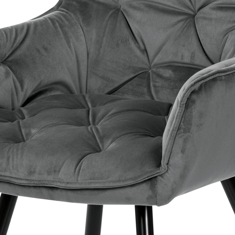 Jedálenská stolička, sivá, zamatová látka, DCH-421 GREY4