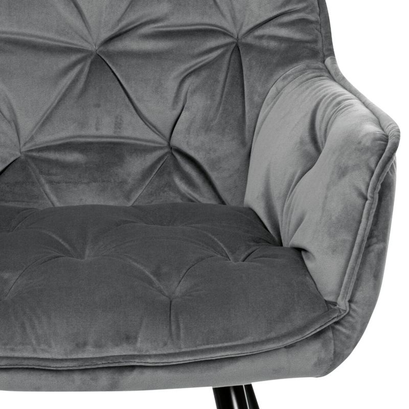 Jedálenská stolička, sivá, zamatová látka, DCH-421 GREY4