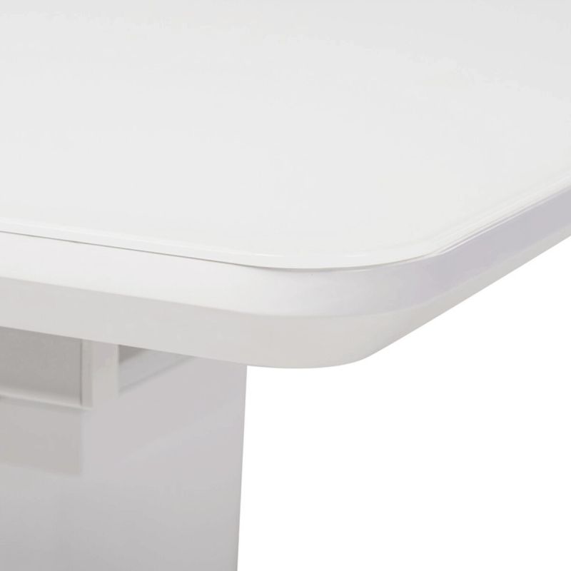 Jedálenský stôl 110-150x75cm, rozkladací, MDF, biely, HT-430 WT