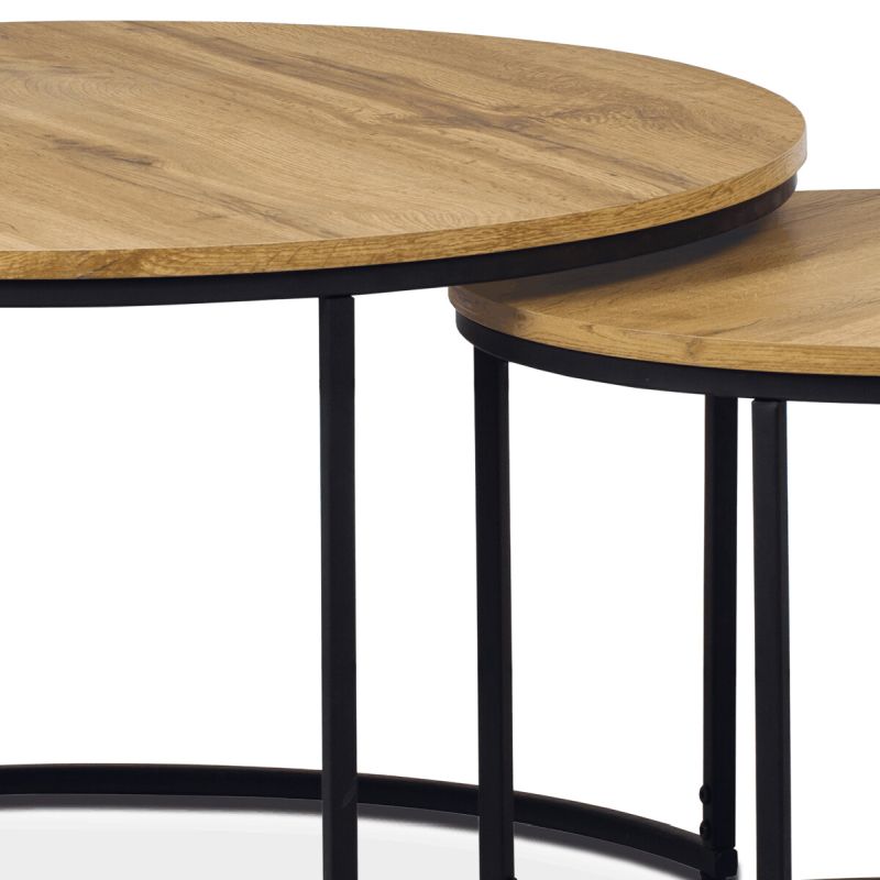 Set 2ks stolíkov 80x80 cm, MDF Divoký dub, AF-3002 OAK