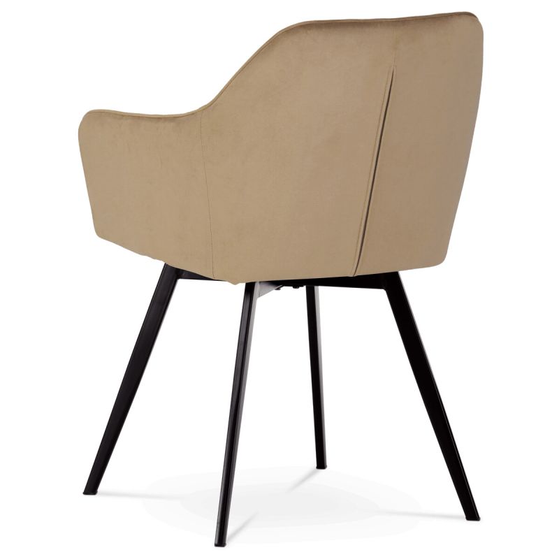 Jedálenská stolička, béžová, zamatová látka, DCH-425 CAP4