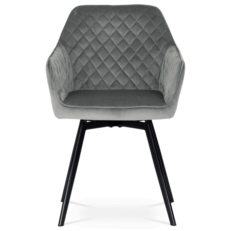 Jedálenská stolička, sivá, zamatová, látka, DCH-425 GREY4
