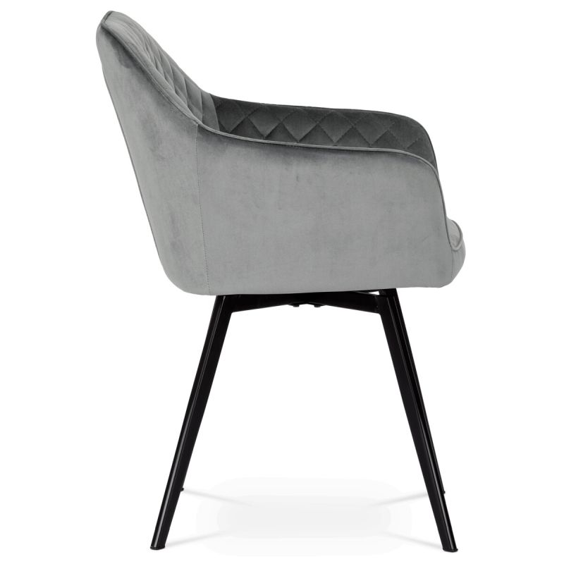 Jedálenská stolička, sivá, zamatová, látka, DCH-425 GREY4