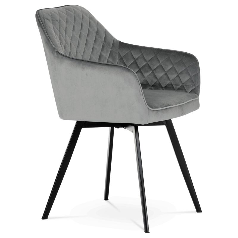 Jedálenská stolička, sivá, zamatová, látka, DCH-425 GREY4