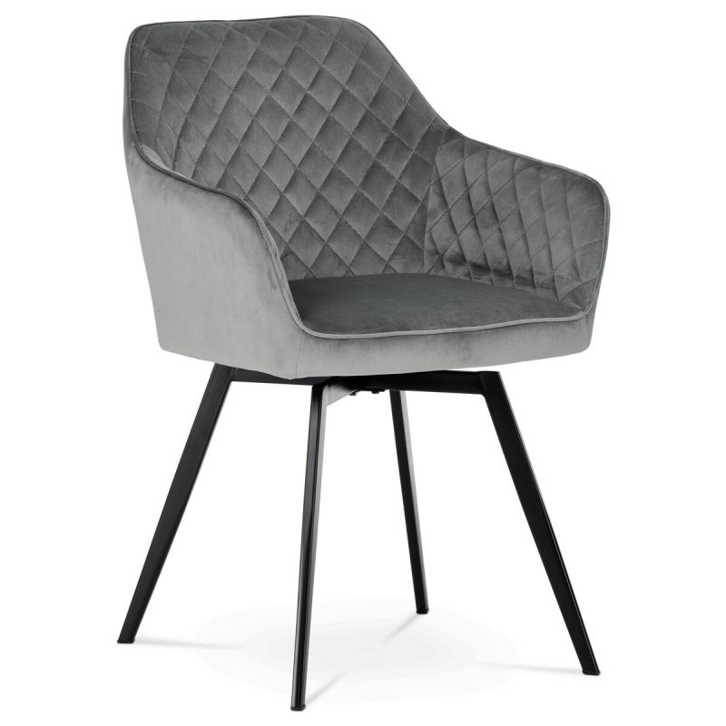 Jedálenská stolička, sivá, zamatová, látka, DCH-425 GREY4