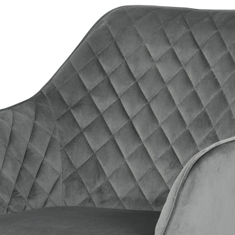 Jedálenská stolička, sivá, zamatová, látka, DCH-425 GREY4