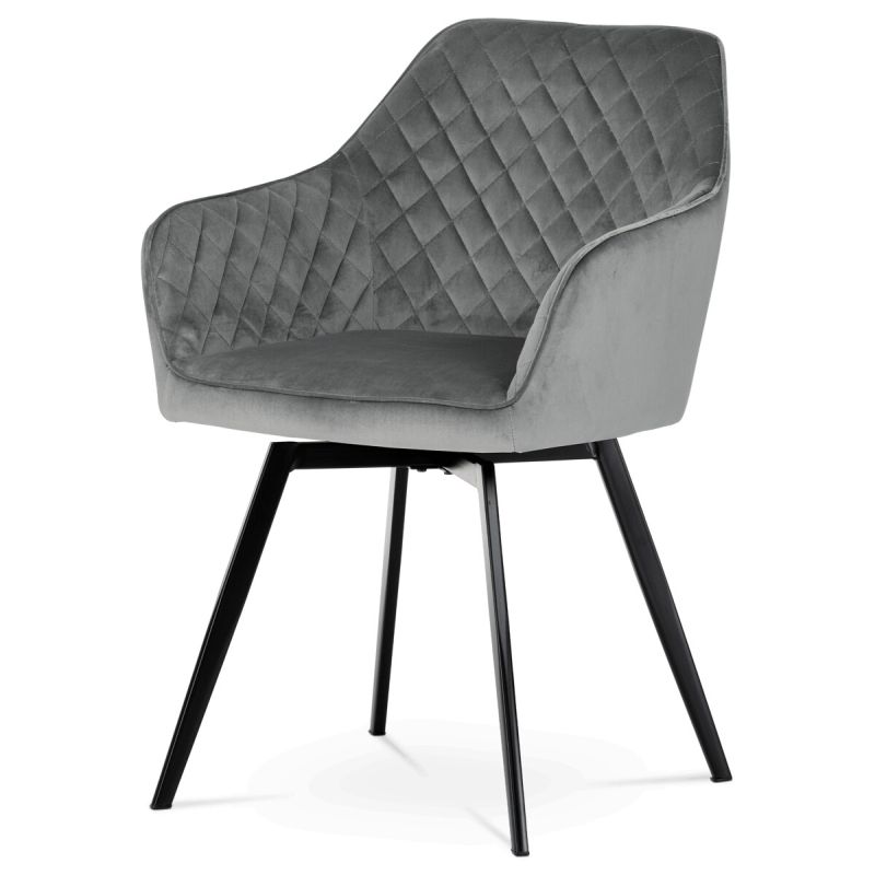 Jedálenská stolička, sivá, zamatová, látka, DCH-425 GREY4