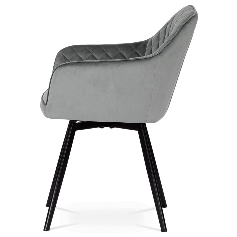 Jedálenská stolička, sivá, zamatová, látka, DCH-425 GREY4