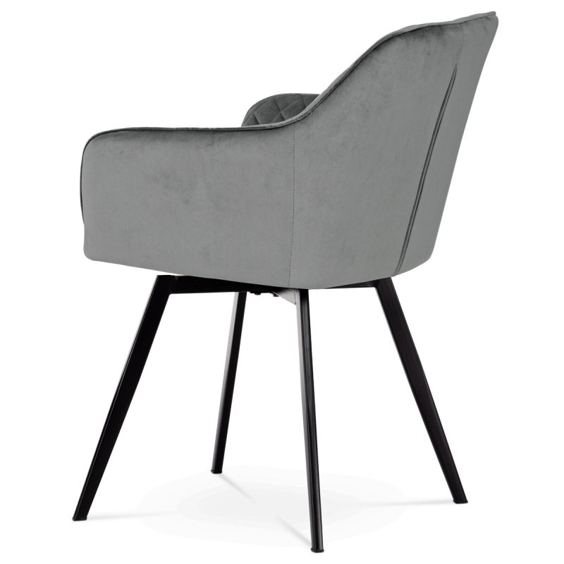 Jedálenská stolička, sivá, zamatová, látka, DCH-425 GREY4