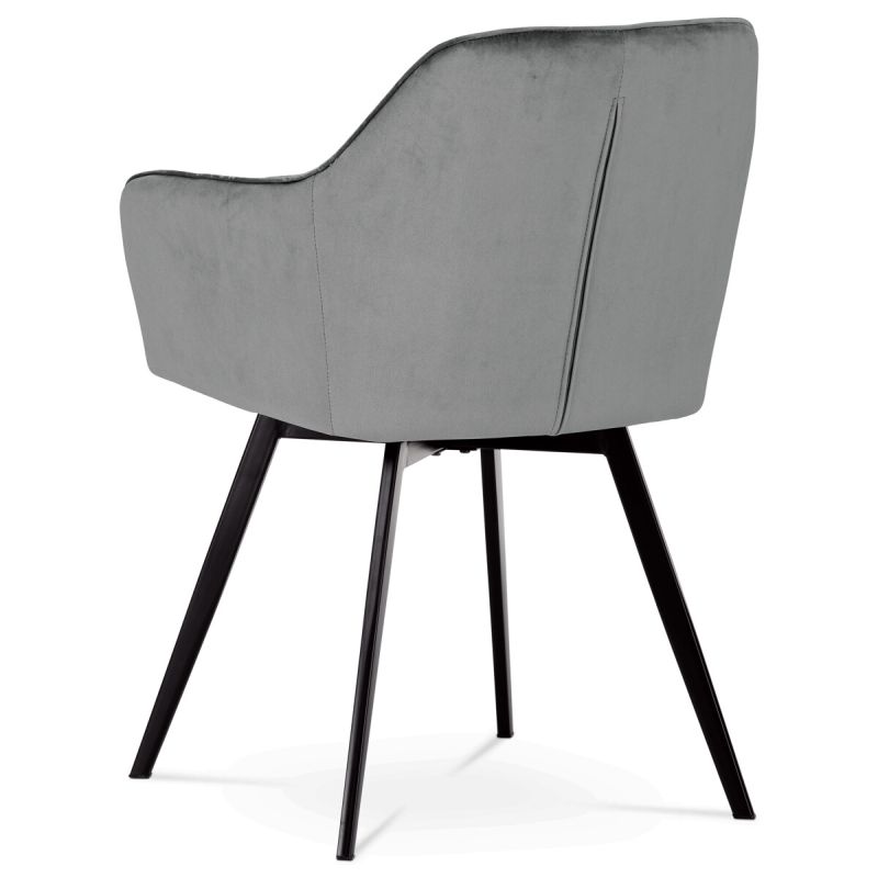 Jedálenská stolička, sivá, zamatová, látka, DCH-425 GREY4