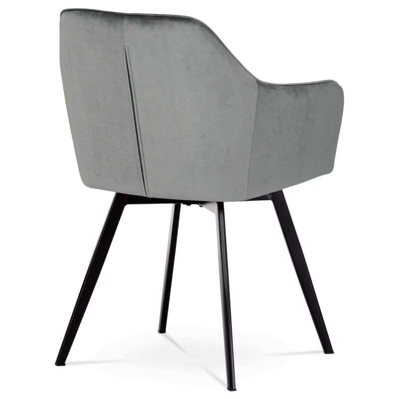 Jedálenská stolička, sivá, zamatová, látka, DCH-425 GREY4
