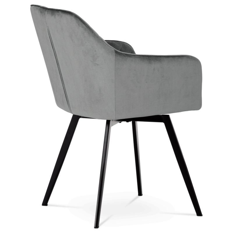 Jedálenská stolička, sivá, zamatová, látka, DCH-425 GREY4