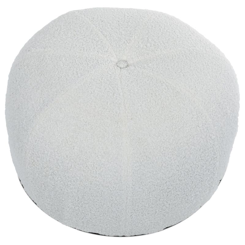 Taburet, 55cm, biela látka bouclé, AK-307 WT2