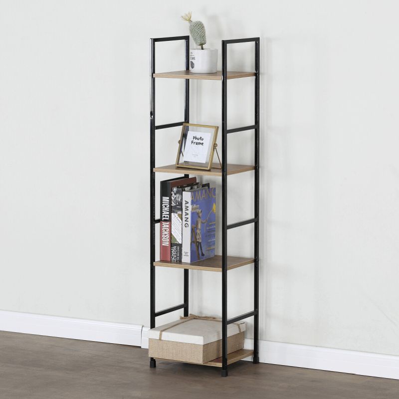 Regál, 29cm, kov, MDF, dub, GD-214 OAK