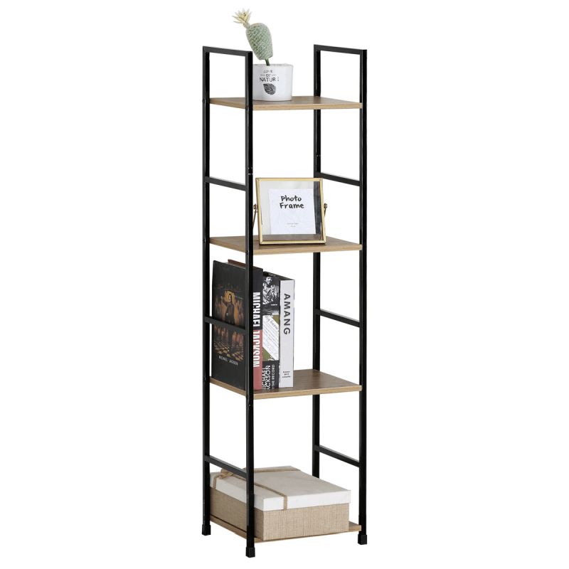 Regál, 29cm, kov, MDF, dub, GD-214 OAK