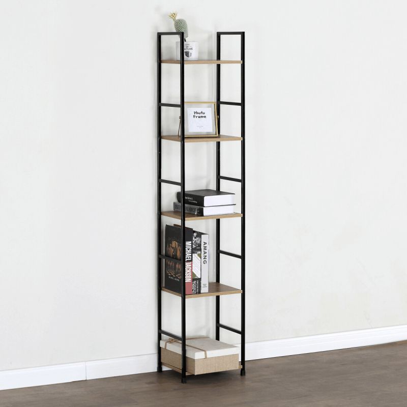 Regál, 29cm, kov, MDF, dub, GD-215 OAK