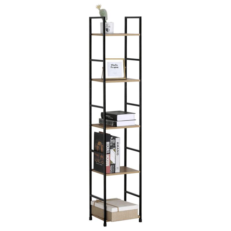 Regál, 29cm, kov, MDF, dub, GD-215 OAK