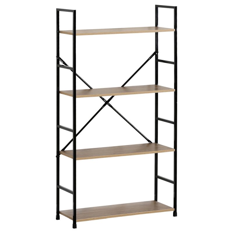 Regál, 59cm, kov, MDF, dub, GD-224 OAK
