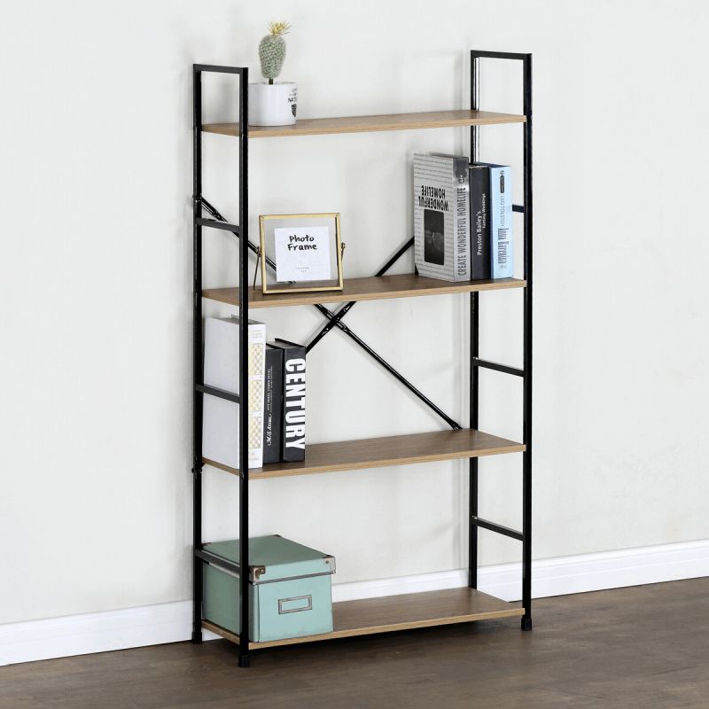 Regál, 59cm, kov, MDF, dub, GD-224 OAK