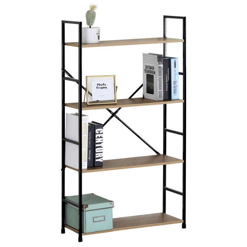 Regál, 59cm, kov, MDF, dub, GD-224 OAK