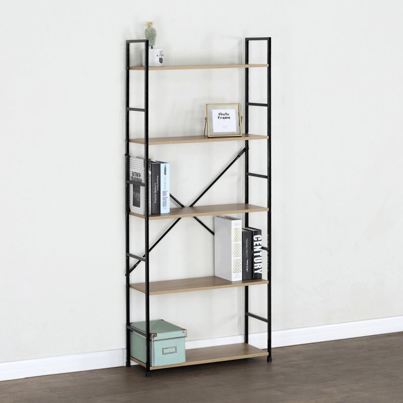 Regál, 59cm, kov, MDF, dub, GD-225 OAK