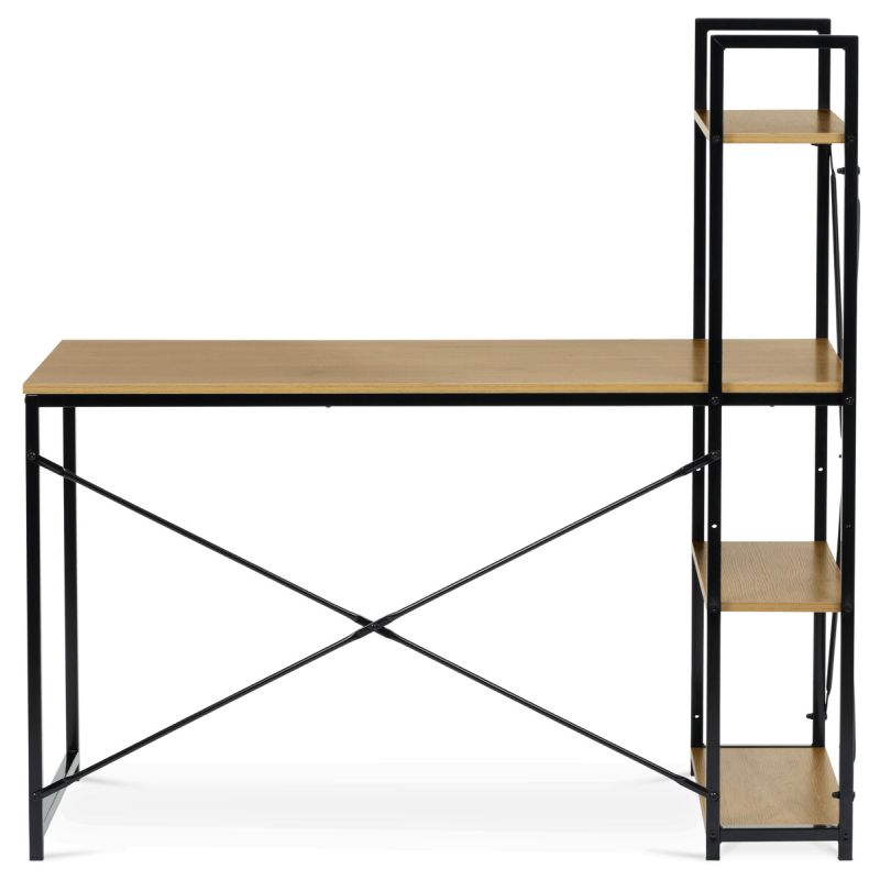 Pracovný stôl, s regálom, 120x60cm, MDF, dub, GD-520 OAK
