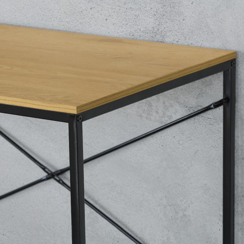 Pracovný stôl, s regálom, 120x60cm, MDF, dub, GD-520 OAK