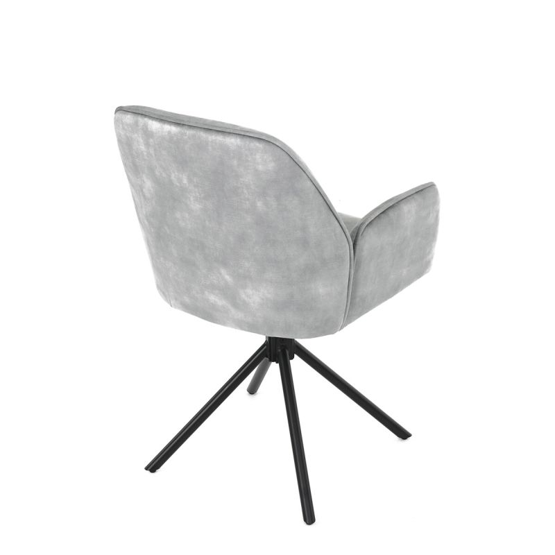 Jedálenská stolička, sivá, zamatová, látka, HC-511 SIL4