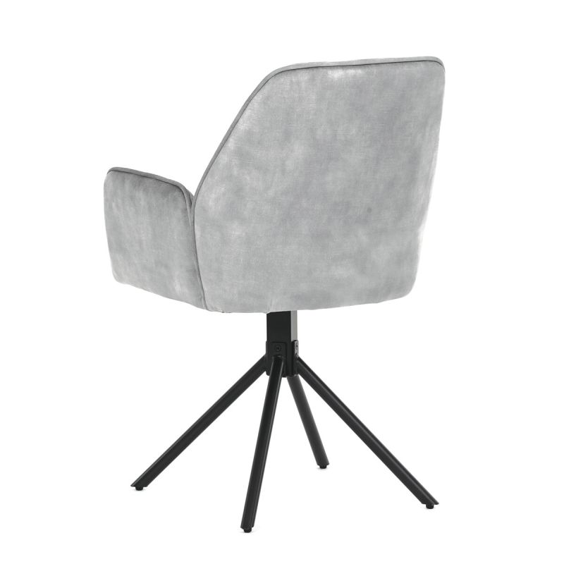 Jedálenská stolička, sivá, zamatová, látka, HC-511 SIL4